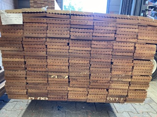 7x Guyana Teak Vlonderplanken, 21x145mm, lengte 215cm